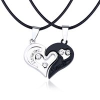 Streetwear Heart Shape Stainless Steel Plating Valentine's Day Couple Pendant Necklace sku image 2