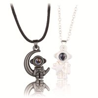 Cute Streetwear Astronaut Star Moon Alloy Plating Valentine's Day Couple Pendant Necklace sku image 1