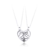 Simple Style Streetwear Heart Shape Alloy Plating Valentine's Day Couple Pendant Necklace sku image 1