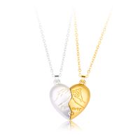 Simple Style Streetwear Heart Shape Alloy Plating Valentine's Day Couple Pendant Necklace sku image 2