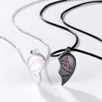 Simple Style Streetwear Heart Shape Alloy Plating Valentine's Day Couple Pendant Necklace main image 4