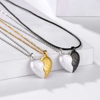 Simple Style Streetwear Heart Shape Alloy Plating Valentine's Day Couple Pendant Necklace main image 1
