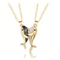 Cute Modern Style Whale Alloy Plating Valentine's Day Couple Pendant Necklace main image 4