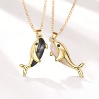 Cute Modern Style Whale Alloy Plating Valentine's Day Couple Pendant Necklace main image 1