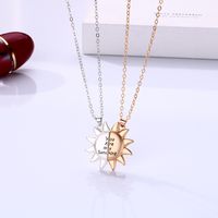 Casual Simple Style Sun Alloy Plating Valentine's Day Couple Pendant Necklace main image 4
