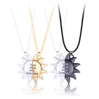 Casual Simple Style Sun Alloy Plating Valentine's Day Couple Pendant Necklace main image 3
