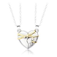 Elegant Simple Style Streetwear Heart Shape Alloy Plating Valentine's Day Couple Pendant Necklace main image 2