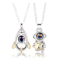 Classic Style Streetwear Astronaut Star Alloy Valentine's Day Couple Pendant Necklace main image 1