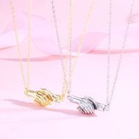 Streetwear Gesture Alloy Plating Valentine's Day Couple Pendant Necklace main image 3