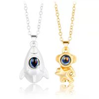 Classic Style Streetwear Astronaut Star Alloy Valentine's Day Couple Pendant Necklace sku image 2