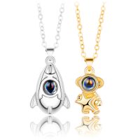 Classic Style Streetwear Astronaut Star Alloy Valentine's Day Couple Pendant Necklace sku image 1