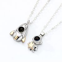 Classic Style Streetwear Astronaut Star Alloy Valentine's Day Couple Pendant Necklace main image 2