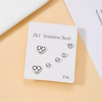 Wholesale Jewelry Simple Style Star Tree Heart Shape Stainless Steel Alloy Rhinestones Plating Inlay Ear Studs sku image 9