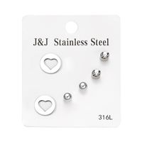 Wholesale Jewelry Simple Style Star Tree Heart Shape Stainless Steel Alloy Rhinestones Plating Inlay Ear Studs sku image 8