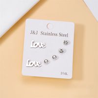 Wholesale Jewelry Simple Style Star Tree Heart Shape Stainless Steel Alloy Rhinestones Plating Inlay Ear Studs sku image 7
