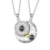 Elegant Romantisch Geometrisch Stern Mond Kupfer Halskette Mit Anhänger In Masse sku image 1