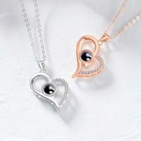 Elegant Sweet Heart Shape Copper Pendant Necklace In Bulk main image 3