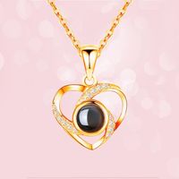 Simple Style Heart Shape Sterling Silver Plating Pendant Necklace sku image 9