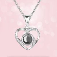 Simple Style Heart Shape Sterling Silver Plating Pendant Necklace sku image 7