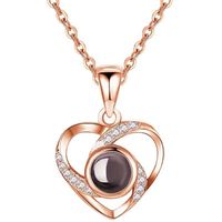 Simple Style Heart Shape Sterling Silver Plating Pendant Necklace main image 4