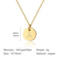 Simple Style Classic Style Letter Copper 14k Gold Plated Pendant Necklace In Bulk main image 2