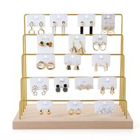 Simple Style Solid Color Solid Wood Iron Jewelry Rack main image 3