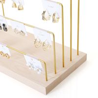 Simple Style Solid Color Solid Wood Iron Jewelry Rack main image 2