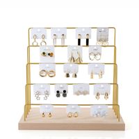 Simple Style Solid Color Solid Wood Iron Jewelry Rack sku image 6
