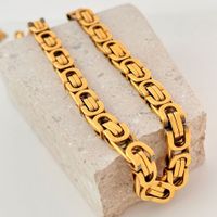 Retro Solid Color Titanium Steel Plating 18k Gold Plated Necklace main image 4
