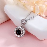 Simple Style Round Sterling Silver Plating Pendant Necklace sku image 1