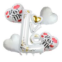 Valentine's Day Cute Romantic Letter Heart Shape Aluminum Film Party Festival Balloons main image 5