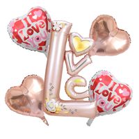 Valentinstag Süß Romantisch Brief Herzform Aluminiumfolie Gruppe Festival Luftballons sku image 5