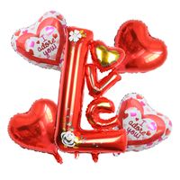 Valentine's Day Cute Romantic Letter Heart Shape Aluminum Film Party Festival Balloons sku image 1