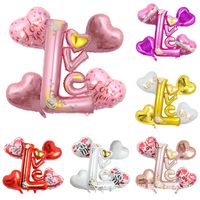 Valentine's Day Cute Romantic Letter Heart Shape Aluminum Film Party Festival Balloons main image 1