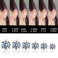 1 Set Cute Simple Style Solid Color Plating Inlay Copper Zircon 14k Gold Plated Rose Gold Plated White Gold Plated Ear Studs main image 4