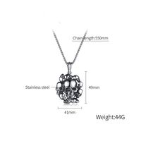 Stainless Steel Hip-Hop Vintage Style Skull No Inlay Pendant Necklace main image 2
