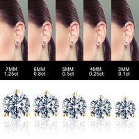 1 Set Cute Simple Style Solid Color Plating Inlay Copper Zircon 14k Gold Plated Rose Gold Plated White Gold Plated Ear Studs main image 3