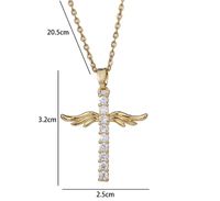 Vintage Style Cross Copper Plating Inlay Zircon Women's Pendant Necklace main image 2