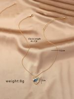 Sweet Korean Style Electrocardiogram Heart Shape Wings Rhinestones Pearl Alloy Wholesale Pendant Necklace main image 10