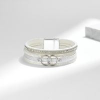 Rétro Géométrique En Cuir Perlé Femmes Bracelets main image 1