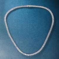 Casual Elegant Solid Color Copper Brass 18k Gold Plated White Gold Plated Zircon Long Necklace In Bulk main image 3