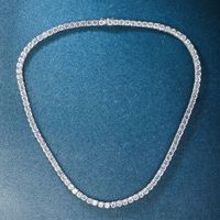 Casual Elegant Solid Color Copper Brass 18k Gold Plated White Gold Plated Zircon Long Necklace In Bulk sku image 1