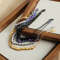 Wholesale Ig Style Vintage Style Solid Color Titanium Steel Plating 18k Gold Plated Jewelry Set main image 10