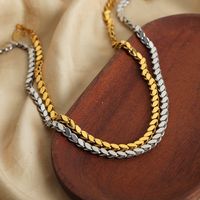 Wholesale Ig Style Vintage Style Solid Color Titanium Steel Plating 18k Gold Plated Jewelry Set main image 7