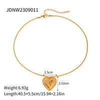 304 Stainless Steel IG Style Vintage Style Plating Heart Shape Pendant Necklace main image 2