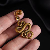 Dessin Original Style Vintage Serpent Acier Au Titane Placage Hommes Pendentif main image 1