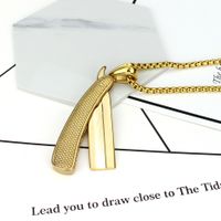 Simple Style Geometric Solid Color Titanium Steel Polishing Plating Men's Pendant Necklace main image 3