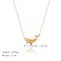 Xl479 Whale Ocean Style Childlike Vacation Bohemian Cartoon Necklace Clavicle Chain Titanium Steel 18k Gold Plating main image 7