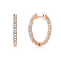 1 Pair Vintage Style Simple Style Solid Color Plating Inlay Copper Zircon 14k Gold Plated Hoop Earrings sku image 4