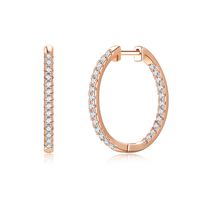1 Pair Vintage Style Simple Style Solid Color Plating Inlay Copper Zircon 14k Gold Plated Hoop Earrings sku image 7